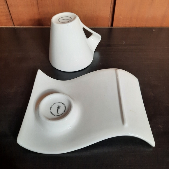 Tannex Porcelain Cappuccino Cups & Snack Plate Saucers Set of 4 - Picture 7 of 15